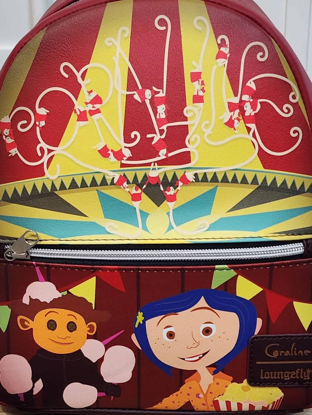 New Coraline Loungefly Circus Mini Backpack With Collectible Loungefly Pin